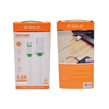 Imagem de Cabo Flat USB para V8 / Micro Usb 1 Metro 4.8A a'Gold - AGold