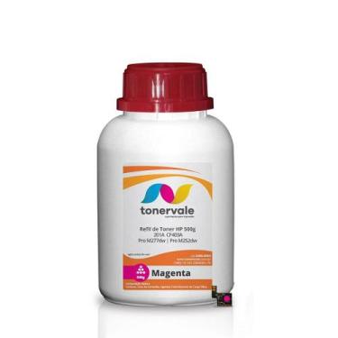 Imagem de Kit Toner Refil TankFull Para HP + 11 Chip Toner HP 201A CF403A Magent