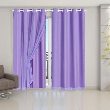 Imagem de Cortina Blackout Blecaute Com Voil 2,80 X 2,30 Lilas - Bellissima Casa