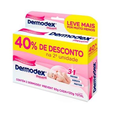 Imagem de Creme para Prevenção de Assaduras Dermodex Prevent 2 Unidades com 60g 