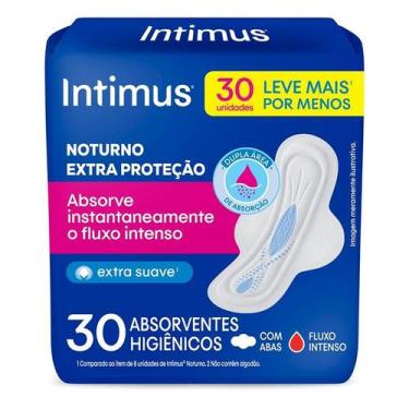 Imagem de Absorvente Intimus Noturno Suave com Abas 30 Unidades, 1 Pacote com 30