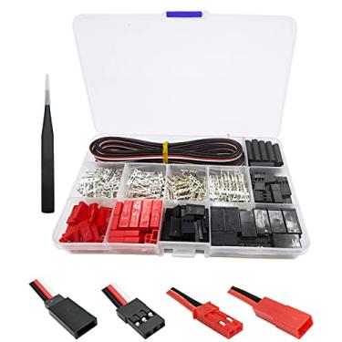 Imagem de HOPLEX 60Sets JST Servo Connector Kits Plug Male/Female Crimp Pin Cable Kit Compatible JST SYP Futaba servo Wire Extension Cable for RC Car Hitec Spektrum Model Airplanes