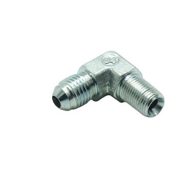 Imagem de CDQBWKJGFJ 2 peças 1/10.2 cm macho JIC (7/40.6 cm-20Tpi) x 1/20.3 cm macho NPT encaixe hidráulico 37° flare para 90° adaptador de tubo de cotovelo