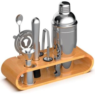 Imagem de Kit Coqueteleira, Kit Bartender, Kit Barman,Coqueteleira Inox, Kit Drink, Kit Bar, Coqueteleira Drink, Utensílios de Bar, com 10 Peças Drinks Barman, 550ml Kit Barman