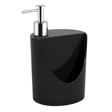 Imagem de Dispenser Detergente Preto Porta Sabão Esponja Pia Coza - Rede Constru