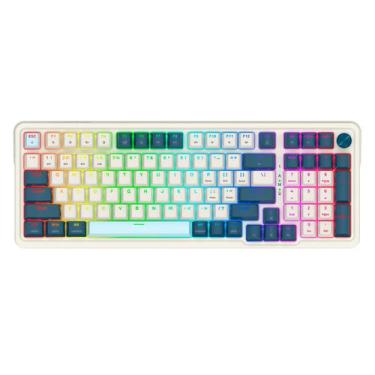 Imagem de Teclado Redragon Eisa Pro K686WB RGB Switch Red Layout 96%, branco/azu