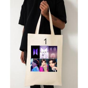 Imagem de Eco bag bts  algodão cru 35x35cm - GENERICO