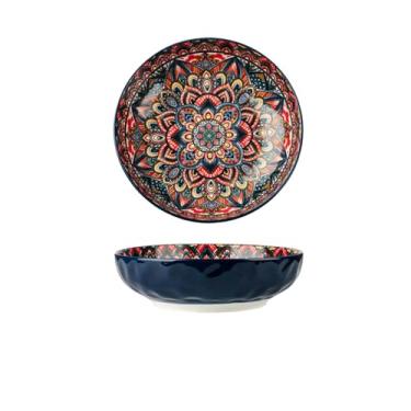 Imagem de Conjunto de utensílios de mesa criativos para casa, tigela de sopa grande, prato retrô de salada, prato vegetal - tigela de sopa grande de 25,4 cm