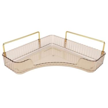 Imagem de MUNEFE Contador de canto, bandeja de balcão de canto, bandeja de armazenamento de contador de canto de grande capacidade para suprimentos para cuidados com a pele de cosméticos ﻿ (Succinita)