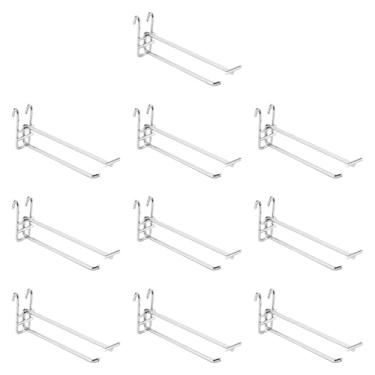 Imagem de Ioensy 10x Ganchos de Parede de Grade Organizadores de Parede Armazenamento de Metal Exibição de Roupas Painel de Grade de Ganchos para Supermercado Exibição, 25cm