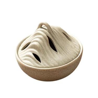 Imagem de XLWLLNJ Queimador de incenso em espiral, suporte de incenso de cerâmica, suporte de bobina para ioga, relaxamento de mesa, escritório, Estilo Simples