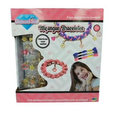 Imagem de Bracelete infantil 15 peças miçangas colecionável meninas - BBR TOYS