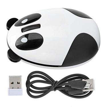 Imagem de Mouse Sem Fio, Compacto, Silencioso, 2,4 GHz, 1200 DPI, Panda, Alta Precisão, Modo de Economia de Energia, Fácil de Transportar, Receptor, Cabo de Carregamento USB Incluído