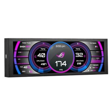 Imagem de wisecoco Mini monitor de 7,84 polegadas, conexão com um cabo (não é necessário HDMI) tela secundária HD IPS 1280 x 400 tela esticada LCD Display LCD Aida64 CPU GPU velocidade monitoramento de