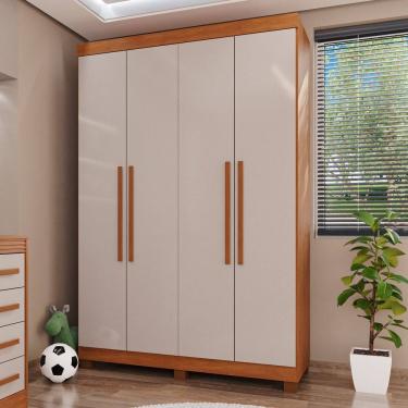Imagem de Guarda-roupa Infantil 4 Portas 3 Gavetas Alice Espreso Móveis Cinamomo / Off White