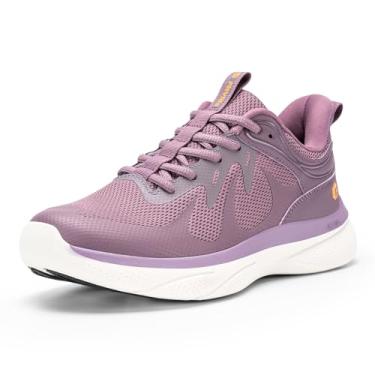 Imagem de FitVille Tênis feminino extra largo, leve, largo, suporte de arco, confortável, ortopédico para ficar em pé o dia todo - ZephyrLite V4, Ópera Mauve, 7 Wide