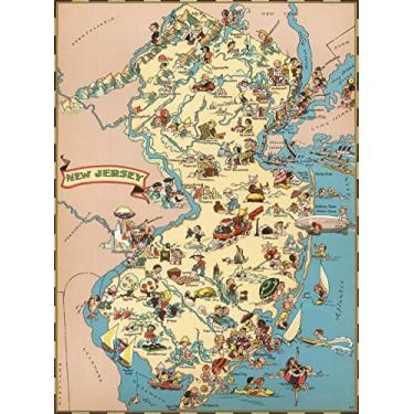 Imagem de Q&K Quebra-Cabeças Para Adultos, 1000 Peças, Mapa De Madeira Nova Jersey, Jogos Quebra-Cabeça, Eua, Decoração Estados