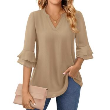 Imagem de Blusa feminina Uhiger Plus Size 4G, manga 3/4 de primavera