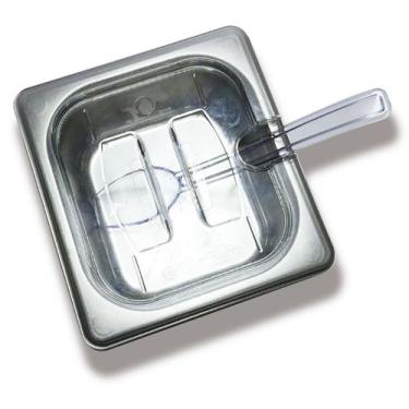Imagem de CUBA Gastronômica Em INOX GN 1/6x65 mm 900 ml + TAMPA 1/6 Em POLICARBO