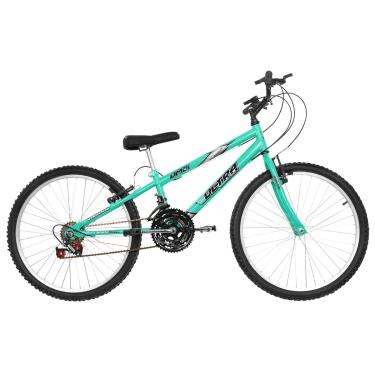 Imagem de Bicicleta de Passeio Ultra Bikes Esporte Rebaixada Aro 24 Reforçada Freio V-Brake – 18 Marchas Verde Anis
