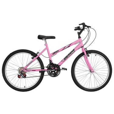 Imagem de Bicicleta de Passeio Ultra Bikes Esporte Aro 24 Reforçada Freio V-Brake – 18 Marchas Feminina Rosa Bebê