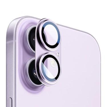 Imagem de Para iPhone 17 Armor Filme de anel de lente de metal fosco de cobertura total (roxo)