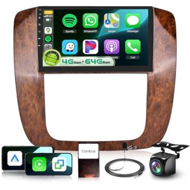 Imagem de Rádio automotivo de 8 núcleos 4G + 64G para GMC Yukon Tahoe Suburban Chevrolet Silverado 2007-2013 estéreo com DSP/Carplay/Android Auto, Sellrich 9 polegadas 1280P rádio com tela sensível ao toque