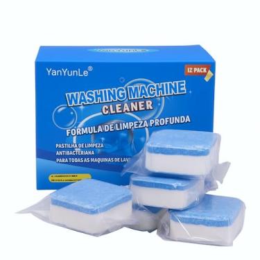 Imagem de Kit de Limpeza para Máquina de Lavar, 12 Pastilhas, Fórmula de Limpeza Profunda, Removedor de Resíduos e Bactérias