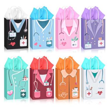 Imagem de Pacote com 32 sacos de presente de enfermeira com papel de embrulho - presentes da semana de agradecimento da enfermeira, agradecimento CNA Presents, pacote de presentes de festa de formatura de