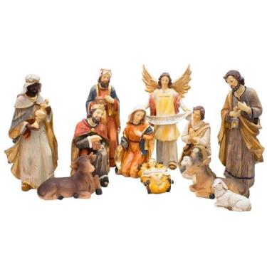 Imagem de Presépio Completo Natal 11 Peças 21cm - Enfeite Resina - Minas de Pres