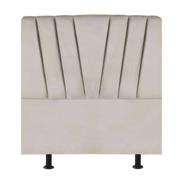 Imagem de Cabeceira Estofada De Cama Casal Box 140 Cm Louise Suede Bege