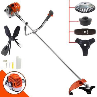 Imagem de Roçadeira Lateral Tekna RL430ACNTK À Gasolina 43cc 1,7HP Multifuncional Com Carretel e Faca 3 Pontas + EXTRA Faca 40 Dentes e Escova de Aço Circular