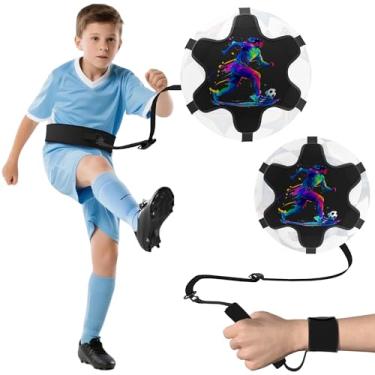 Imagem de READAEER Equipamento de treinamento de futebol para crianças e adultos, cintura ajustável ou cinto de pulso para treino de chutes e passes, sem perda de tempo pegando a bola (o futebol não está