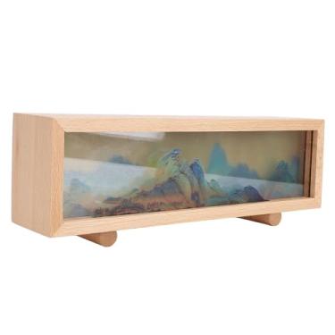 Imagem de aqxreight Caixa de Lâmpada de Mesa Recarregável LED Acrílico Madeira Maciça Controle de Toque Stepless Escurecimento Paisagem Caixa de Luz Noturna para Decoração Os Visuais 3D Profundidade de