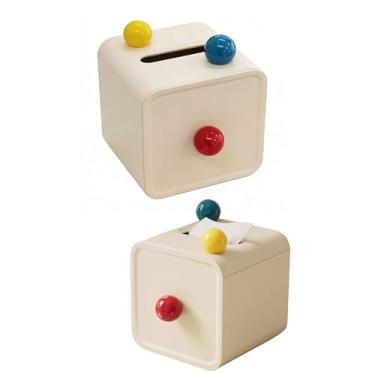 Imagem de AUNMAS Caixa de Tecido, Dispensador de Rolo de Papel Higiênico para Banheiro, Bancada, Sala de Estar, Escritório, Plástico Decorativo (3 bolas coloridas)