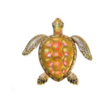 Imagem de Decoração de Parede Tartaruga Metal Escultura Marinha Arte com Temática Oceânica Feita por Artíbanos Profissionais Vernizada para Uso a Longo Prazo Fá