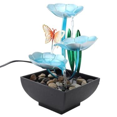 Imagem de TOPINCN Fonte de água de Mesa, Fonte de Cachoeira Interna Com Bomba Submersível Silenciosa e Fluxo de água Ajustável, para Relaxamento de Decoração de Escritório Doméstico