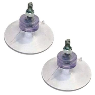 Imagem de Kit 2 Ventosas de 40mm (4 cm) PVC Cristal C/Parafuso e Porca - H Plást
