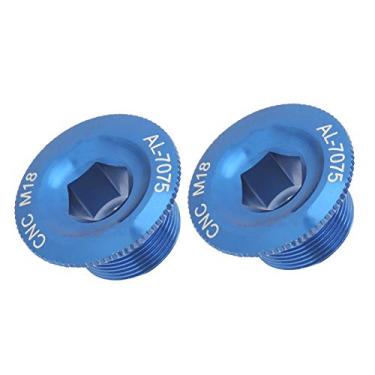 Imagem de Aoresac Parafusos de Braço de Manivela Bicicleta, Tampa Manivela Em Liga Alumínio Alta Resistência, Superfície Anodizada, 2 Peças, Com Acabamento Fino, para Pedaleira Integrada (M18)