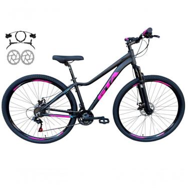 Imagem de Bicicleta Aro 29 Gta Start Freio Hidráulico 21v Alumínio Mountain Bike Garfo Suspensão preto-rosa Tam: 15