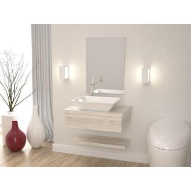 Imagem de Bancada Metrópole 605w C/cuba RT45 C/prateleira - Compace, Branco