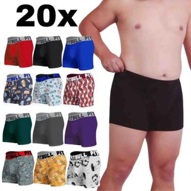 Imagem de Kit Com 20 Cuecas Pitbull Plus Size Especial Masculina Boxer Adulto At