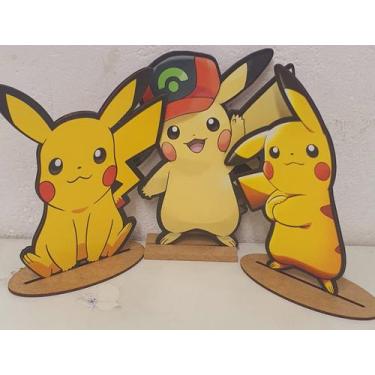 Imagem de Kit 8 Enfeite des Mesa Decoração Mdf Festa Pokemon