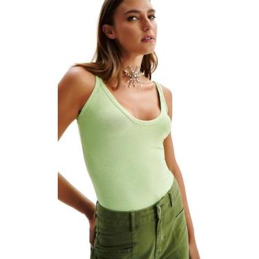 Imagem de Blusa Feminina Canelada Alças Basic Lez A Lez, Verde claro, M