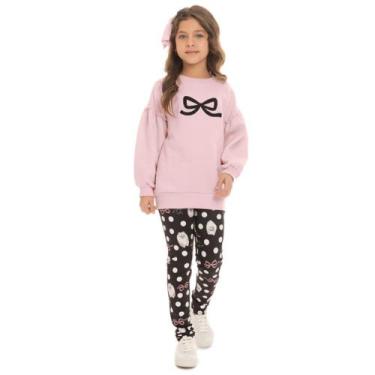 Imagem de Conjunto Infantil Menina Inverno Casaco Moletom Peluciado E Legging Té