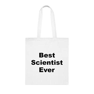 Imagem de Bolsa tote cientista, bolsa de ombro de cientista, presente de cientista, presente para cientista, bolsa de ombro cientista, bolsas reutilizáveis cientista, ideia de de Natal, Branco