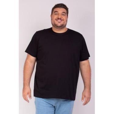 Imagem de Camiseta Básica 100% Algodão Preta Plus Size - Camisaria Vitta