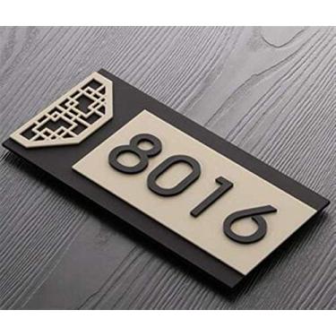 Imagem de Placa com o número da casa Adesivos acrílicos personalizados com o número da casa Placa com o número da porta Sinais da casa Casa Quarto de hotel