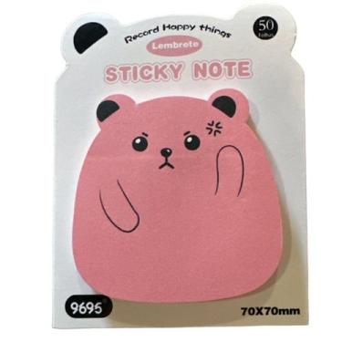 Imagem de Bloco Auto Adesivo Urso Kawai - Rosa Bravo - PAPERE CO