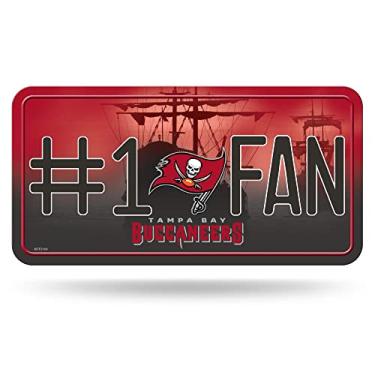 Imagem de Rico Industries NFL Tampa Bay Buccaneers #1 Fan Placa de licença de metal
